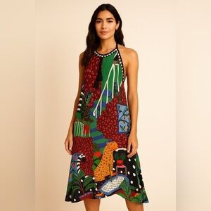 FARM Rio Jungle Scene Halter Maxi Dress – Size P (Small)